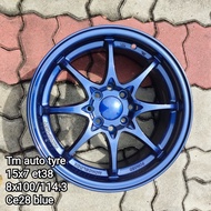 New Sport Rim 15x7jj 8x100 8x114.3 ET38 Ce28 Blue Johor Baru