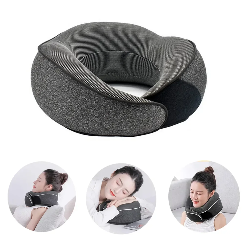 Memory Foam Neck Pillow Cervical Vertebra Travel Portable U Type of Pillow Sleep Camping Pillow Carry Bag