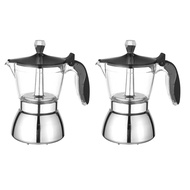 -2X Moka Pot, 4 Cup Stovetop Espresso Maker -Cuban Coffee Percolator Machine Premium Moka Italian Espresso Coffee Maker
