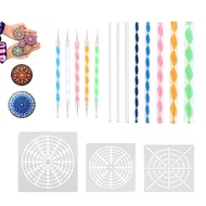 16 Pcs Mandala Dotting Tools for Painting Rocks Mandala Stencils Kit Ball Stylus Clay Sculpting Carv