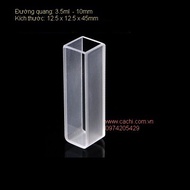 Glass cuvette 12.5x12.5x45mm, optical transmission line 10mm