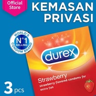 Durex Strawberry 3s - Kondom Rasa Stroberi BERMUTU