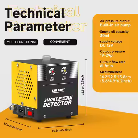 Solary Smoke Machine Automotive Tool - Fuel Leak Detectors Tester | Built-in Air Compressor Motor