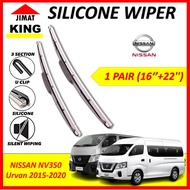 Silicone Car Wiper Windshied For NISSAN NV350 Urvan 2015-2020 Wiper Kereta Bundle 16 Inch + 22 Inch