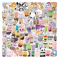 100pcs Bubble Tea Pearl Milk Tea Stickers, Boba Drink Stickers ,vinyl Waterproof Stickers For Laptop