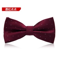 Men Men Bow Tie Men Groomsmen Groom Burgundy Dot Bow Tie Formal Dress Wedding Wedding British Bow Ti
