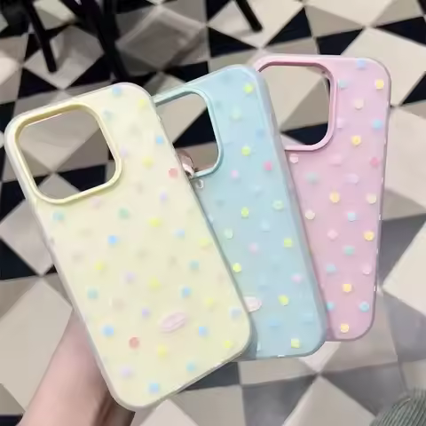 Cute Colorful polka dots Shockproof Silicone Matte Candy Color 2 in 1 Phone Case for Google Pixel 9 