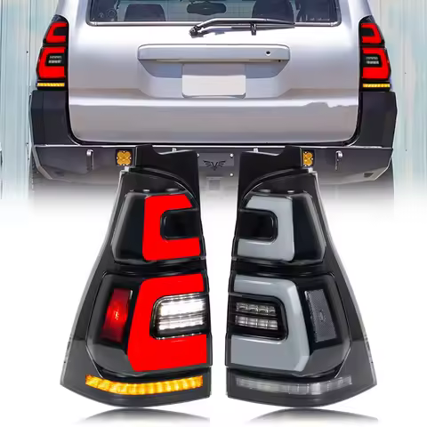 LED Tail Lights for Toyota 4Runner 2003-2009 4th Gen SR5 TRD Sequential Turn Signal Gray Rear Lamps 