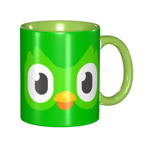 Customized Duolingos Owl Duo Coffee Mugs DIY Ceramic Tea Milk Cup