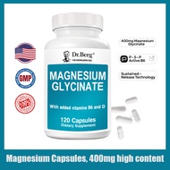 Dr.Berg Magnesium Glycinate 400mg + B6 D3 | 2-in-1 Night & Muscle Support | High Absorption