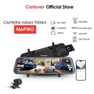 Camera hành trình gương N6 Pro CARLOVER ghi hình 2K có GPS xem qua điện thoại có cảnh báo va chạm c