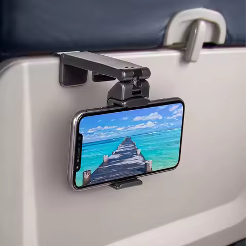 1pc Universal In-Flight Airplane Phone Holder Mount: Hands-Free 360° Rotation- A Pocket-Sized Travel