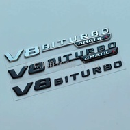 2017 Flat Letters V8 BIturbo 4matic+ Plus ABS Emblem for Mercedes Benz AMG E63S GLE63 GLC63 GLC63S C