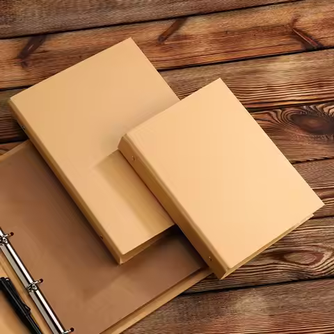New Kraft Paper Kraft Paper Binder Cover A5 B5 A4 Vintage Binder File Clip Perforated Binder Folder