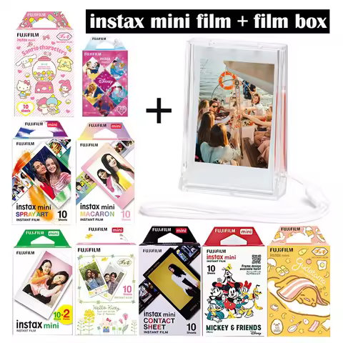 Fujifilm Instax Mini Instant Camera Film Paper and Clear Photo Box F Fuji 11 9 8 7 40 50 90 25 70 SP
