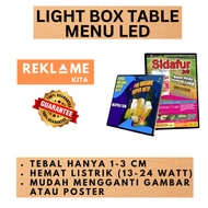 Light BOX TABLE - MENU RESTAURANT / CAFE / MENU LED