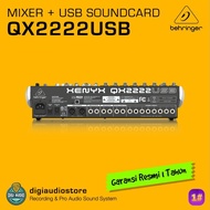 Audio Mixer 12 Channel Behringer Xenyx Qx2222 Usb Soundcard Recording