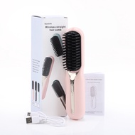 Cordless Electric Hair Straightener Comb Brushes Hair Curler MCH Ceramic Heating Negative Ion With L