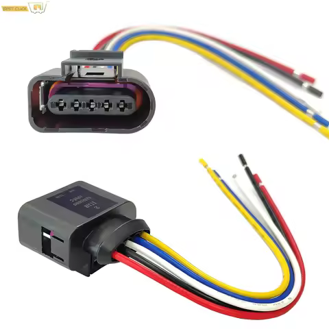 2x 5PIN For VW Eos Golf Jetta Passat Scirocco MAF Mass Air flow Meter Sensor Connector Plug Harness 
