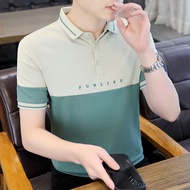 Ice Silk Polo Men's Short-Sleeved t-Shirt Men's Polo Shirt Summer Men's Business Polo Shirt t-Shirt Men's Slim-fit Shirt Men's Top Men's Lapel Polo Embroidered Fashion Men's Clothing