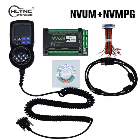 CNC Mach3 NVUM USB/ Ethernet NVEM Breakout Board + NVMPG 6axis Handwheel With LCD Display 6 Axis MPG
