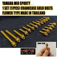1 set of original heng 17pcs gold bolts for Crankcase  Mio Sporty  Made in Thailand