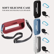 Soft Silicone Case for Bose SoundLink Flex Portable Speaker, Travel Carrying Protective Speaker bag with Shoulder Strap and Carabiner（Only Case）