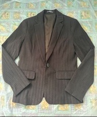 WANKO黑色長間條女裝西裝外套