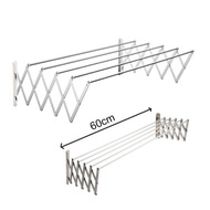 60cm Retractable Aluminum Laundry Rack 5 Bar Hanger Wall Assembly Ampaian Dinding Besi Ampaian Dindi