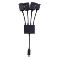 【CW】 Hot 4 Port Micro USB Power OTG Extender Hub Cable Black OTG Hub Cable For Android Tablet Smartphone U disk Mouse Accessories