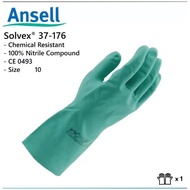 Ansell Nitrile Glove Sol-Vex 37-176//Chemical Gloves