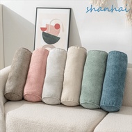 SHANHAI Chenille Cylinder Pillow, Solid Color Ergonomic Neck Roll Pillow, Household Japanese Style S