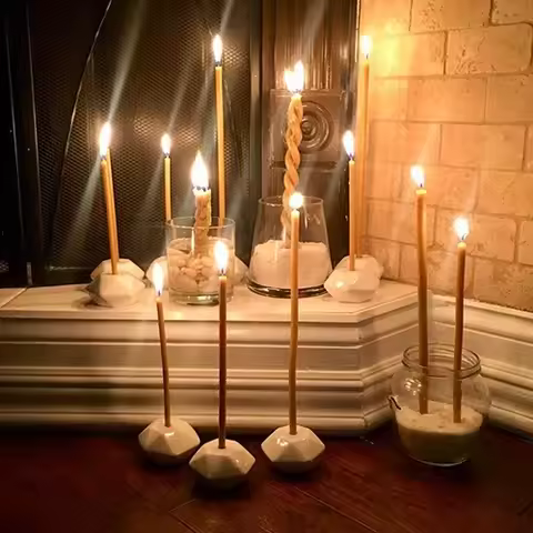 50-200PCS Drippless Beeswax Candles Smokeless Beeswax Taper Candles Church Prayers Beeswax Birthday