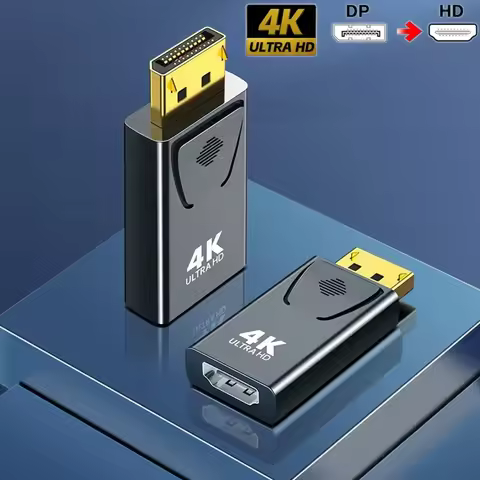 DP To HDTV 4K Connector Display Port DP to HDMI-compatible Adapter Converter Video Audio Plug Switch