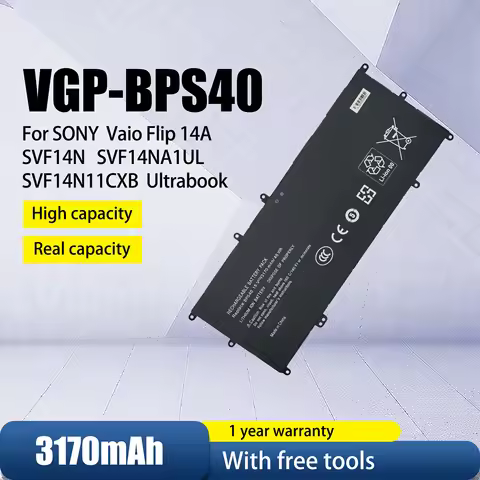 Original quality VGP-BPS40 Laptop Battery For SONY Vaio Flip 14A SVF14N SVF 15A SVF15N17CXB VGP-BPS4