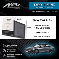 BMW F44 216d Gran Coupe 1.5L L3 Diesel 2020 to 2023 Max Racing Exhaust Performance Drop-in Dry Type 