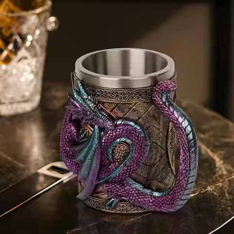 Creative 3D Mechanical Dragon Scale Beer Mug Coffee Cup Dragon Scale Beer Mug Medieval Dragon Skull 