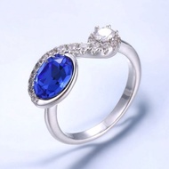 Swarovski Element Dark Blue Ring Size 6