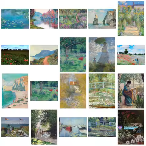 Famous Claude Monet Artwork Square Round Diamond Painting Kit 5D DIY Diamond Embroidery Art Gift Cra