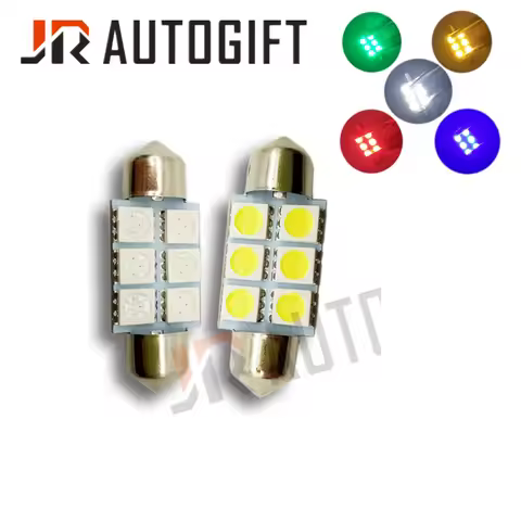 100pcs Festoon 5050 6SMD 36mm/39mm/41mm Car LED light 24V 12V White/blue/green/red/yellow/Warm White