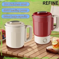 REFINEMENT Electric Kettle, Foldable 304 Stainless Steel Mini Kettle, Upgraded  800ml Portable Detac
