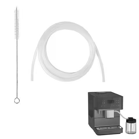 2m Milk Tube with Brush Auto Coffee Machine Silicone Replacement Pipe Milk Hoses Easy-Cleaning Adapt