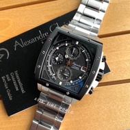 *Ready Stock*ORIGINAL Alexandre Christie 6376MCBTBBA Quartz Analog Stainless Steel Chronograph Men’s Watch