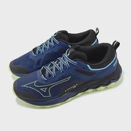 Mizuno 越野跑鞋 Wave Ibuki 4 GTX 男鞋 藍 綠 防水 輪胎大底 抓地 郊山 健行 美津濃 J1GJ2259-62