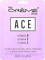 The Crème Shop | Vitamin A C E Ultimate Moisturizing, Youthful and Brightening Essence Mask. Boost Skin's Immune System Restore Skin Cells Damaged - 5 Pack