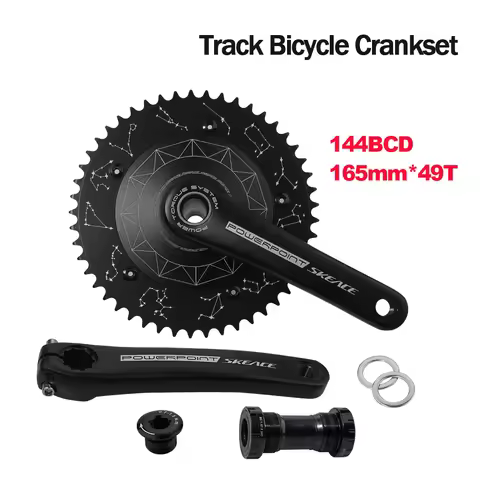 SKEACE Fixed Gear Bike Crankset 49T 165mm 144BCD Aluminum Fixed Gear Bike Bike Chainwheel Track BMX