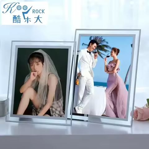 Elegant Crystal Glass Picture Frame for 6, 7, 8, 10 Inch Photos, Classic Design for Bar Mitzvah, Hom