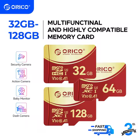 ORICO 2 Packs microSDXC UHS-I Memory Card, 100MB/s, 4K UHD Recoding, U3, Class10, V30, A1 for Action