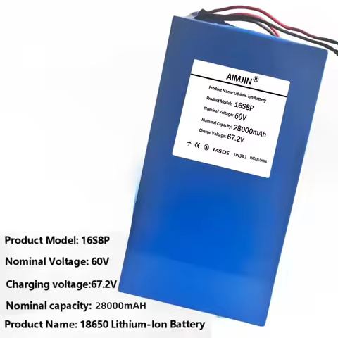 100% New 60V 28Ah 18650 16S8P lithium battery pack, battery 3000W high power rechargeable battery + 