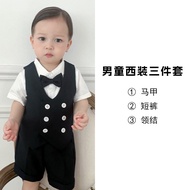 Elegant Boys 1st Birthday Suit Set Childrens Summer Tailored Clothing Photography Outfit Handsome Bo
